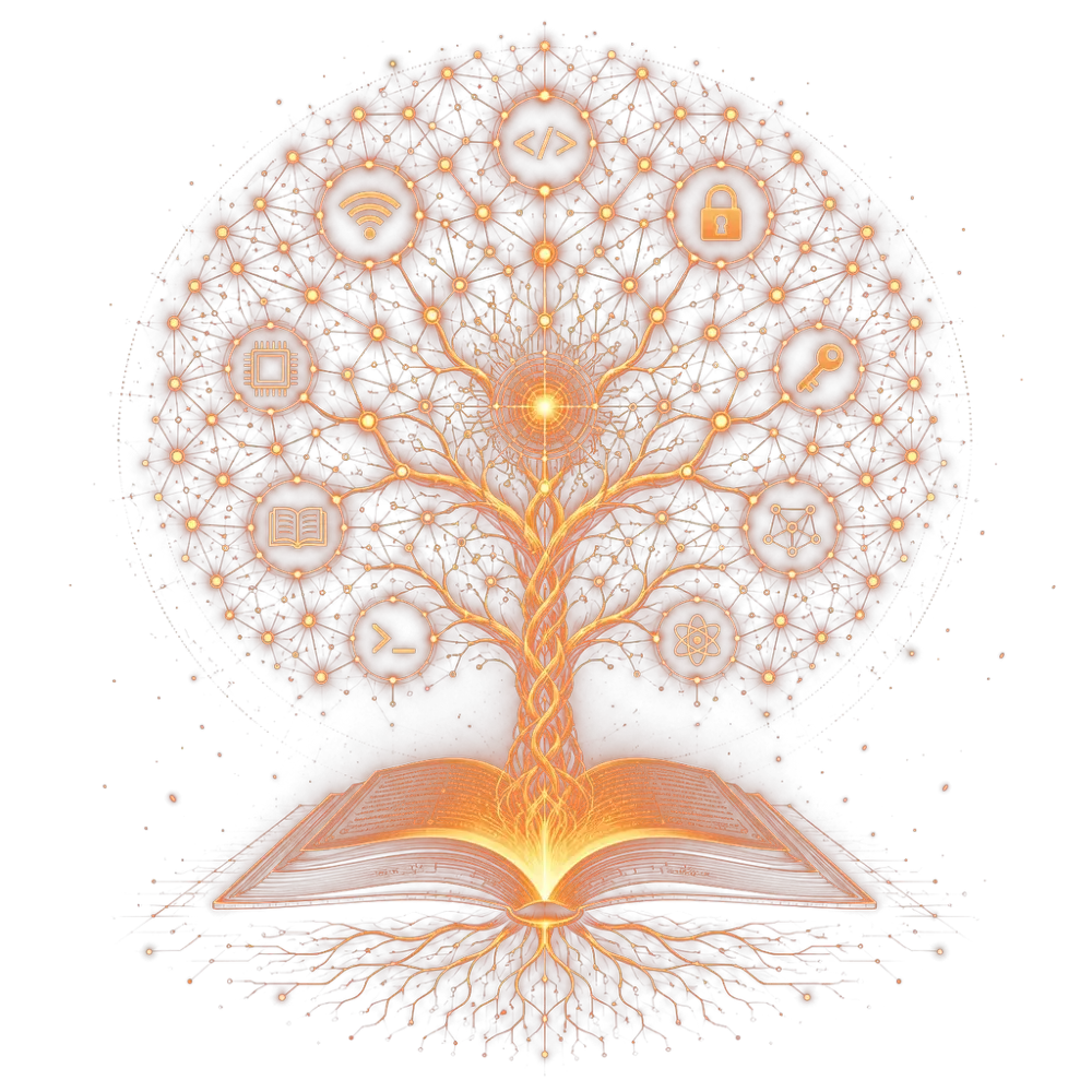 Lexicon — a glowing tree of knowledge growing from an open book